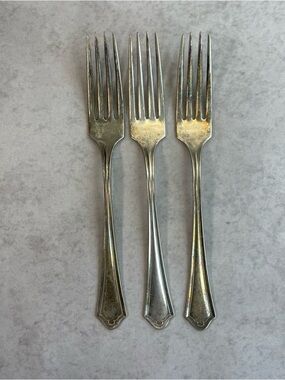 Vintage Oneida Community Par Plate Silverplate Dinner Forks Set of 3 7.5”